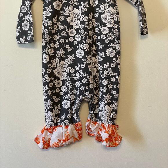 Giggle Moon baby Girls 12 Months floral ruffle one piece onsie multicolor summer - Picture 7 of 7